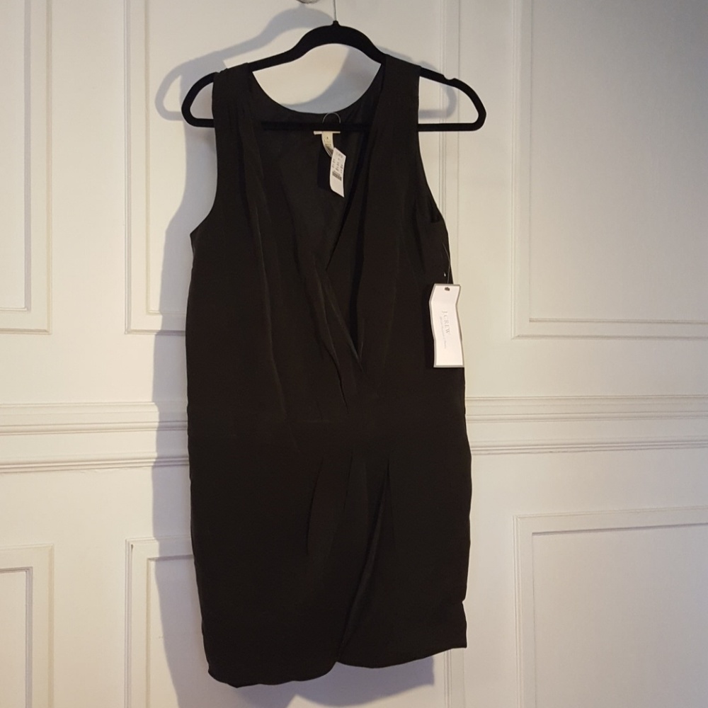 J Crew Vintage style black silk dress